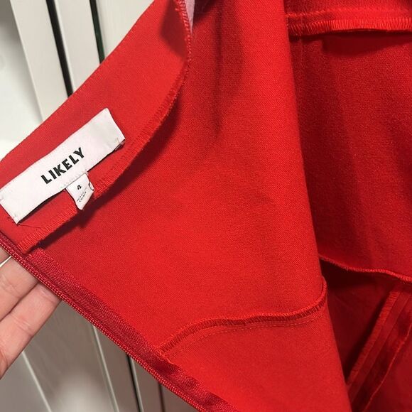 LIKELY Cassidy One Shoulder Sheath Cocktail Dress, Red, Size 4 - Picture 7 of 9